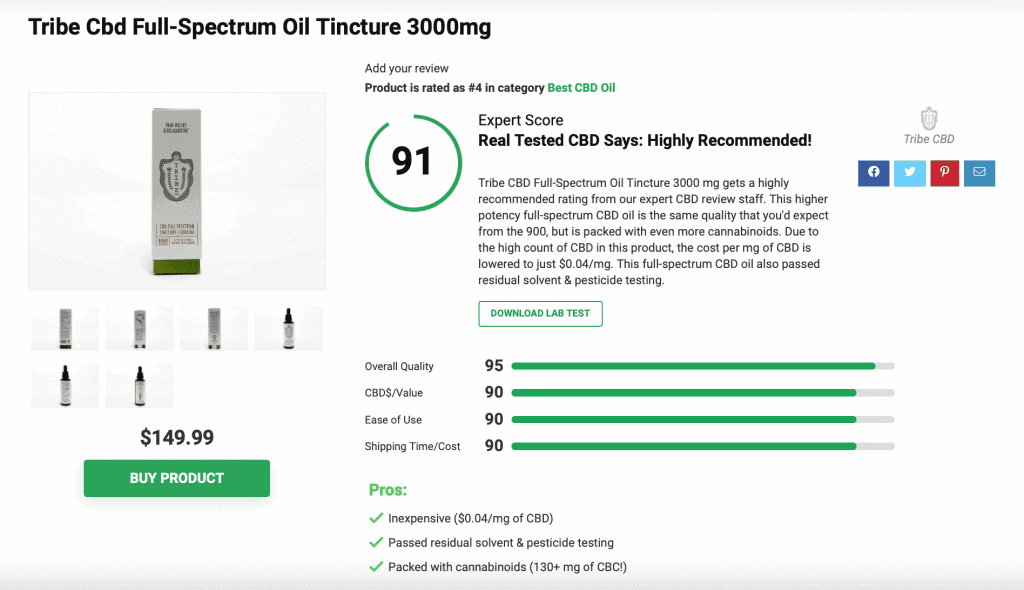 Tribe Cbd Full-Spectrum Oil Tincture 3000mg