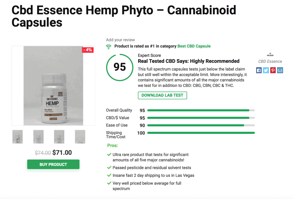 CBD Essence Hemp Phyto - Cannabinoid Capsules