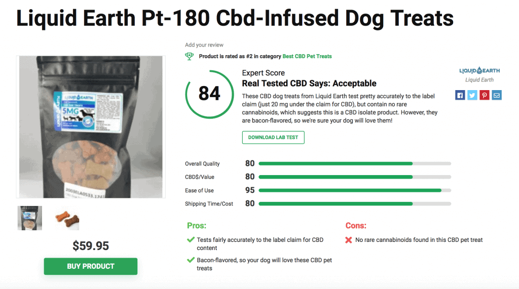 Liquid Earth Pt-180 Cbd-Infused Dog Treats