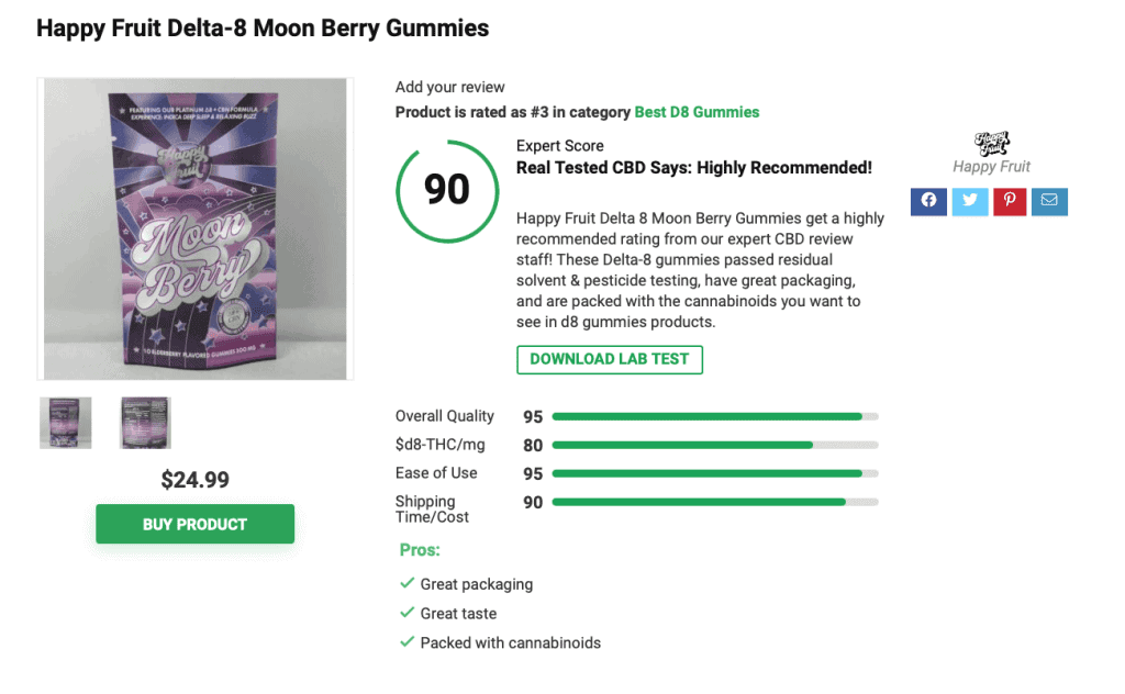 Happy Fruit Delta-8 Moon Berry Gummies