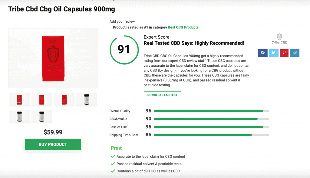 Tribe Cbd Cbg Oil Capsules 900mg