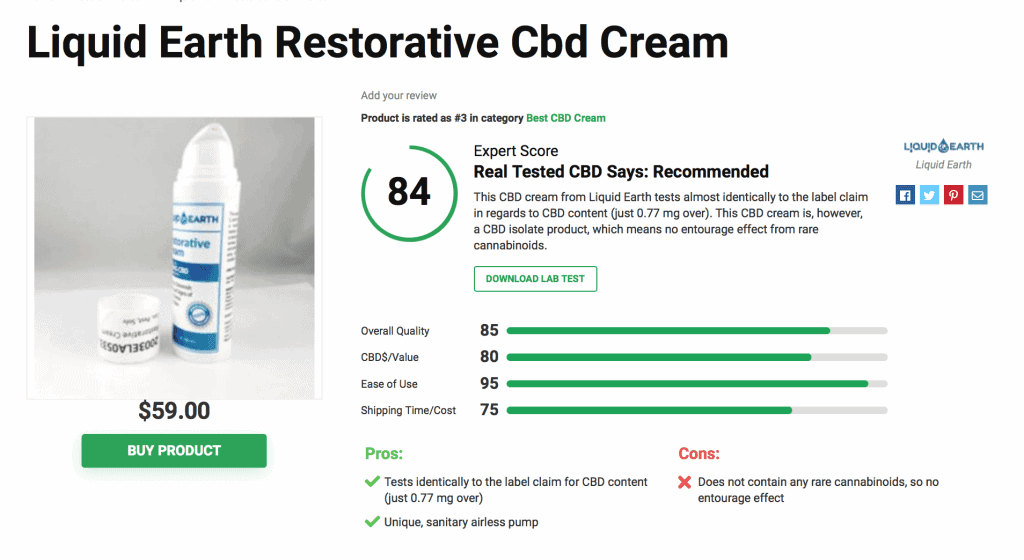 Liquid Earth Restorative Cbd Cream