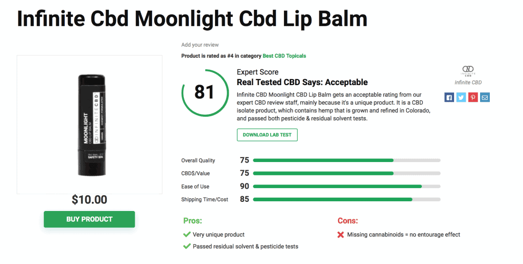 Infinite Cbd Moonlight Cbd Lip Balm