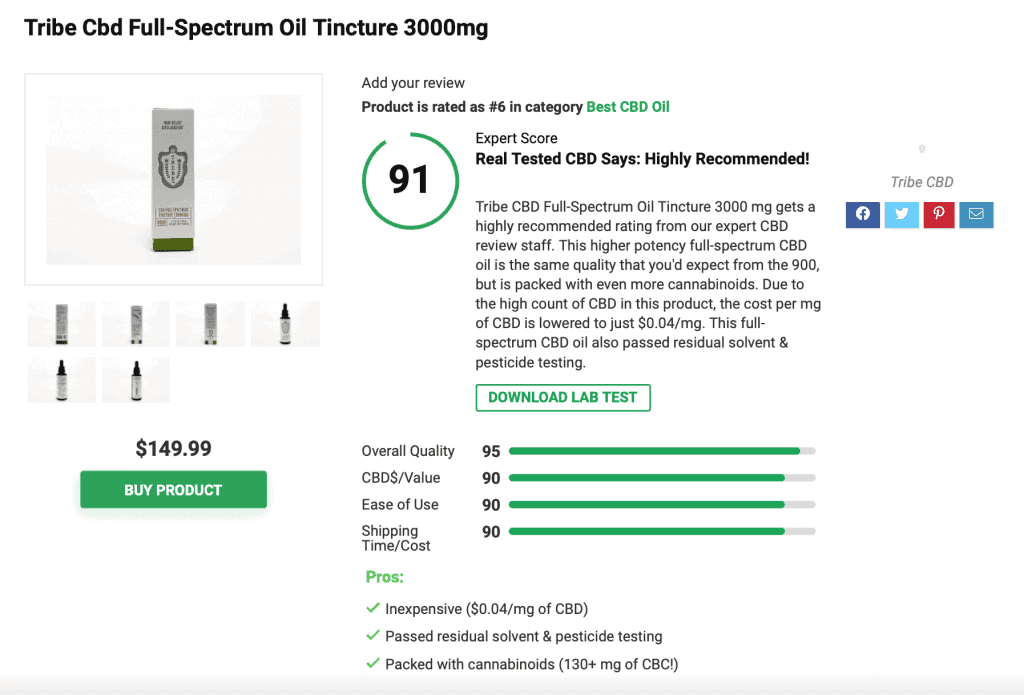 Tribe Cbd Full-Spectrum Oil Tincture 3000mg