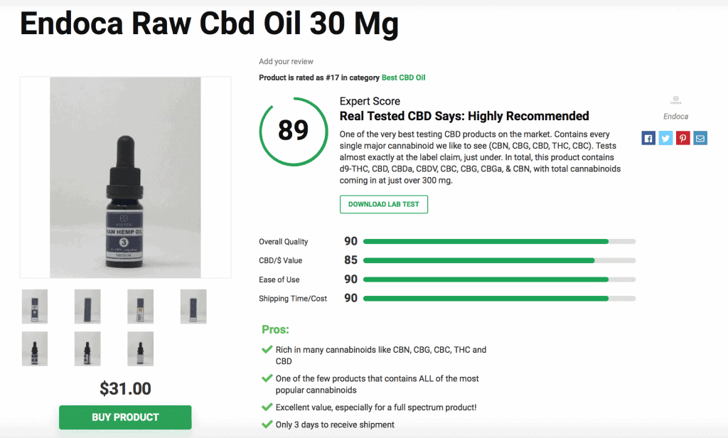 Endoca Raw Cbd Oil 30 Mg
