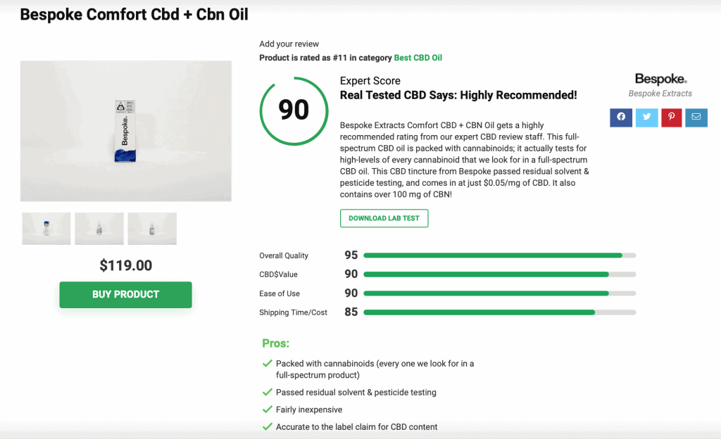 Bespoke Comfort Cbd + Cbn Oil
