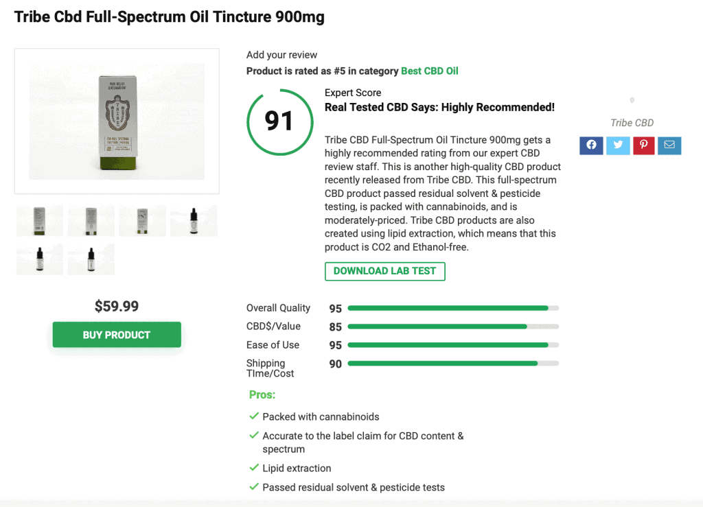 Tribe Cbd Full-Spectrum Oil Tincture 900mg