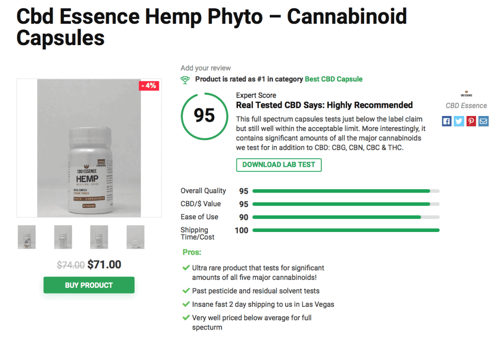 Cbd Essence Hemp Phyto - Cannabinoid Capsules