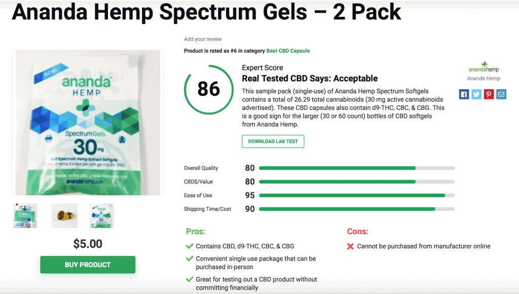 Ananda Hemp Spectrum Gels - 2 Pack