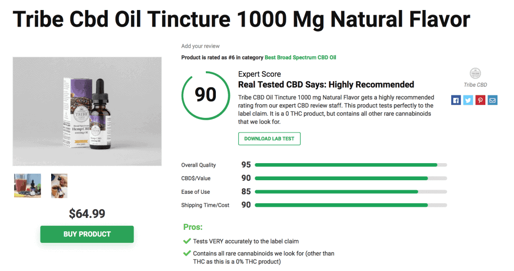 Tribe Cbd Oil Tincture 1000 Mg Natural Flavor